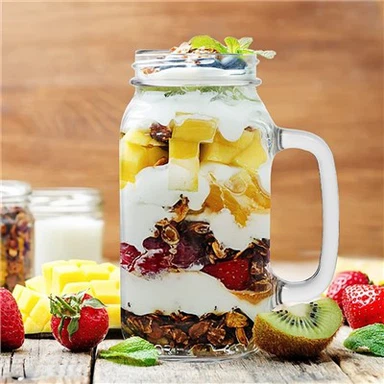 730ML Γυάλινο Βάζο Mason με Καλαμάκι