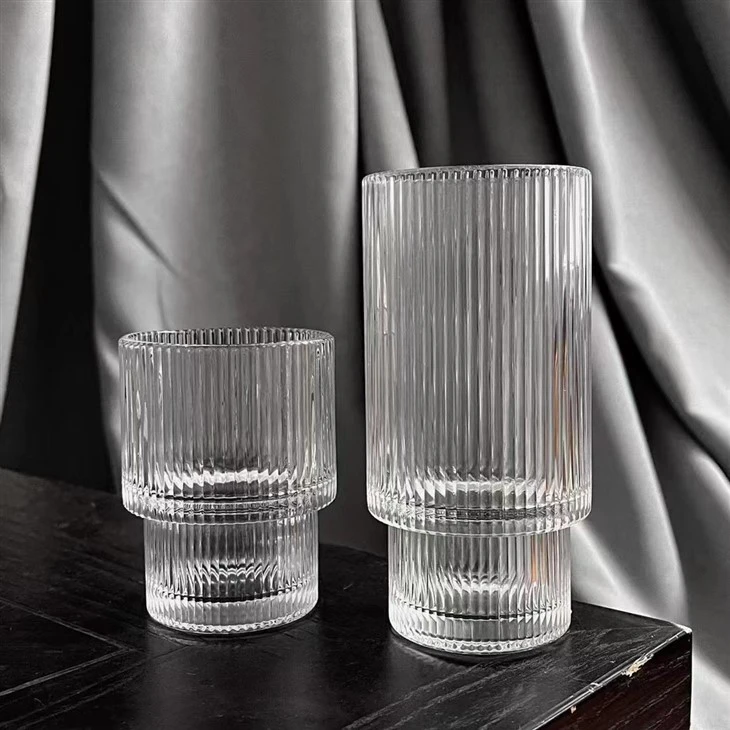 Vintage Glassware Set Drinking Glasses With Glass Straws Iced Coffee Cups For Whiskey